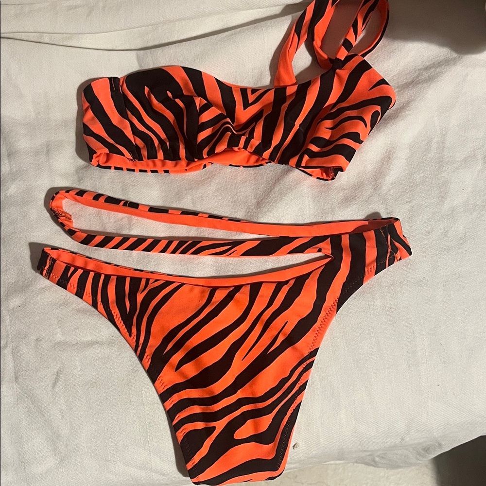 Agent provocateur Orange and Black Zebra Print Bikini